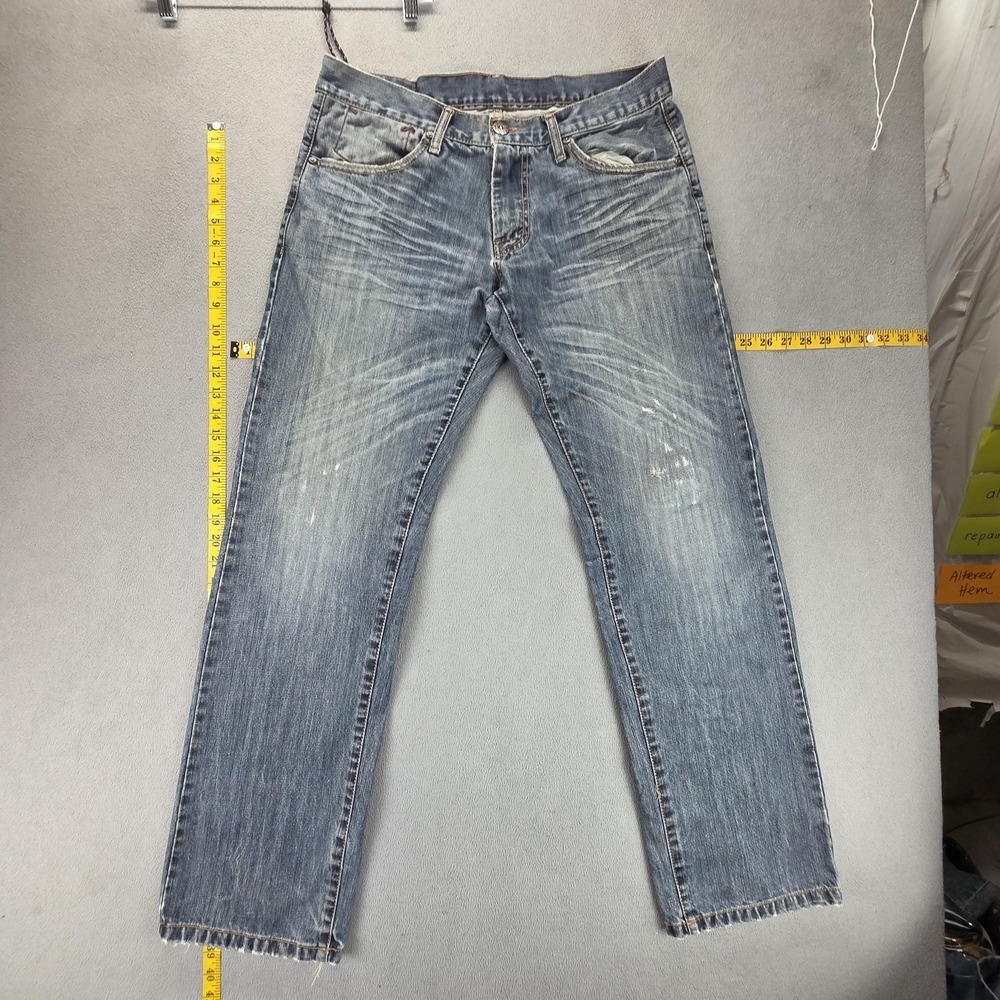 Levis Jeans Mens‎ Blue Regular Straight Whiskers Honeycomb Fits 32x32
